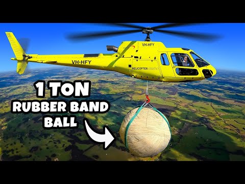 1 TON Rubber Band Ball Drop From 2000ft! World Record Bounce?