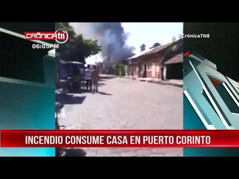 Bomberos controlaron un incendio en el centro de la ciudad de Puerto Corinto – Nicaragua