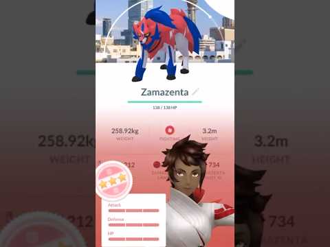 ホビーの動画サムネイル - 💯100 IV Background Zamazenta CAUGHT In Pokemon Go!💯 #shorts #pokemon