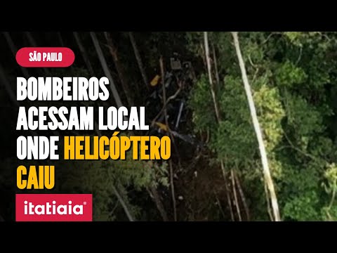 BOMBEIROS ACESSAM LOCAL DE MATA ONDE HELICÓPTERO CAIU PARA RETIRAR CORPOS