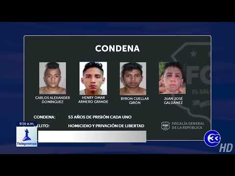 #Teleprensa33 | Condenan a 53 años de prisión a cuatro pandilleros por homicidio