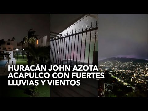 Huracán John azota Acapulco con fuertes lluvias y vientos