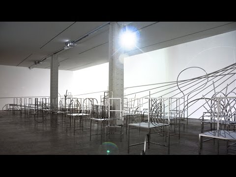 Nendo shows 50 Manga Chairs among light installation at New York's Friedman Benda