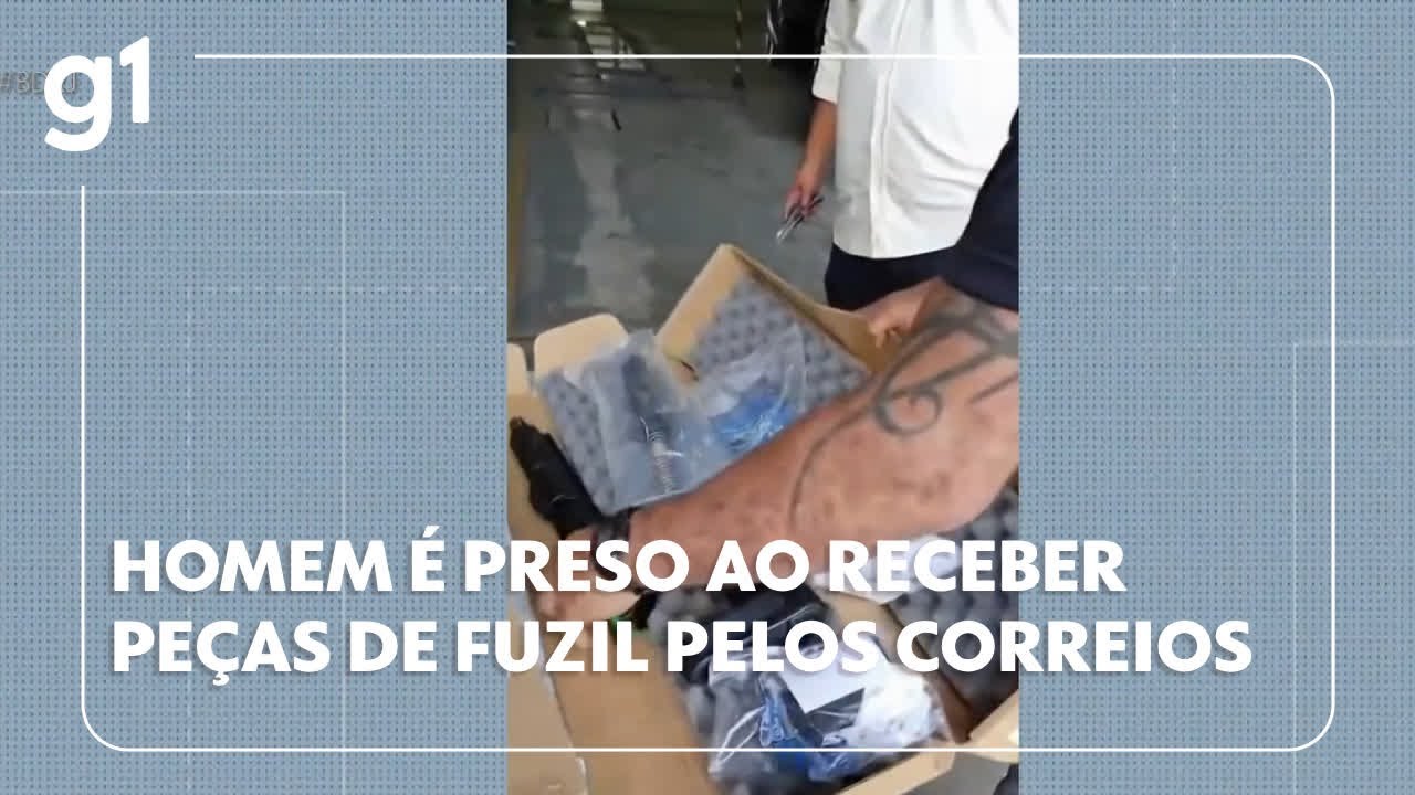 Homem é preso ao receber peças de fuzil e carregadores material vinha do exterior