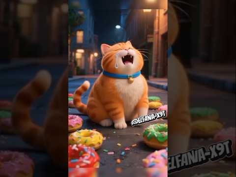 Kucing mengalami insiden tragis dengan donat! Apa yang terjadi selanjutnya? #cartoon #cute #cat