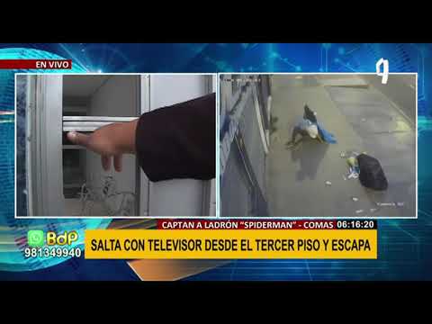 BDP VIVO ladrón salta con tele de segundo piso