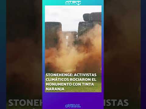 Protesta en Stonehenge: Activistas climáticos rociaron el monumento con tinta naranja