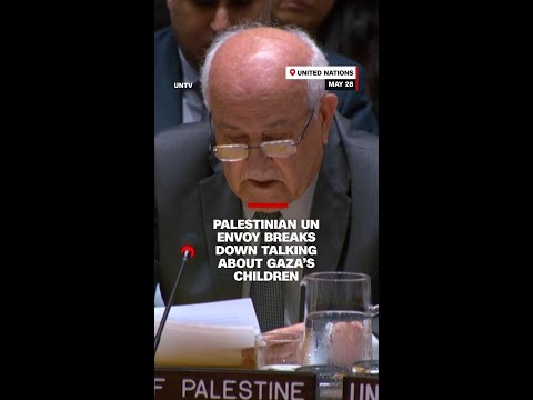 Palestinian UN envoy breaks down talking about Gaza’s children
