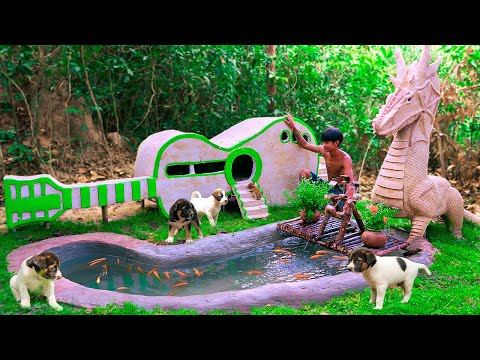 Rescue Abandoned Puppy Build Guitar Dog House & Dragon Aquarium Around Dog House