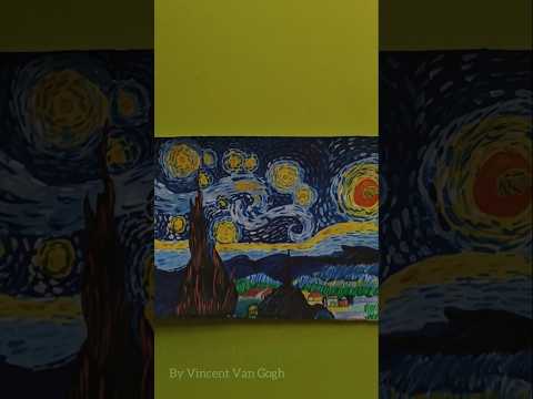 "Swirls of dreams and stars — Van Gogh’s night alive with emotion."