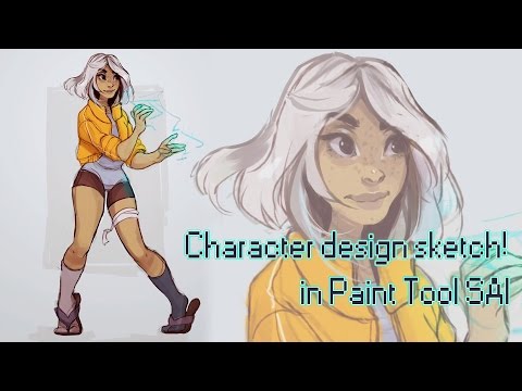 Character Design Sketch in Paint tool SAI - Speedpainting