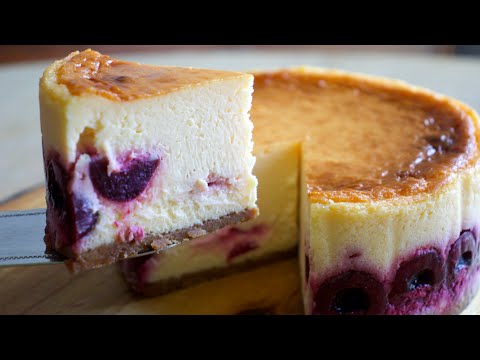 超濃厚！アメリカンチェリーチーズケーキの作り方✴︎How to make Cherry Cheesecake✴︎ベルギーより