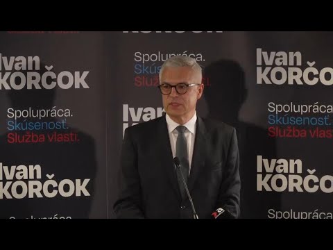 Slovakia presidential candidate Kor?ok addresses supporters as polls close