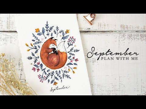 Plan with me | September 2018 Bullet Journal Setup | Fox and Flowers