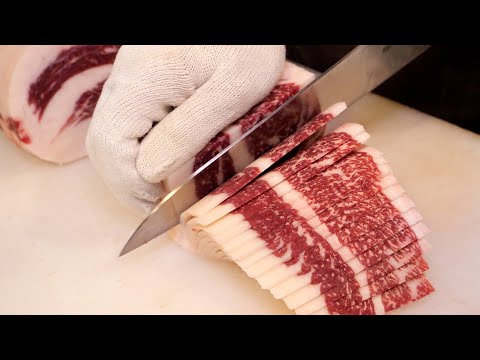 Amazing knife skill! The best Korean beef steak - Korean food