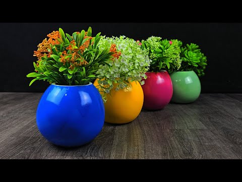 A quick and easy way to make a flower pot from ordinary plaster