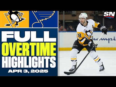 Pittsburgh Penguins at St. Louis Blues | FULL Overtime Highlights - April 3, 2025