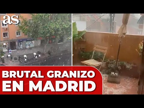 FUERTE GRANIZO en MADRID en PLENO JUNIO