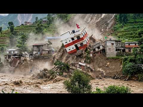 Nepal Buried Again! Massive Landslides Hit Himalayas, Houses Fall Into Floodwater, People Trapped
