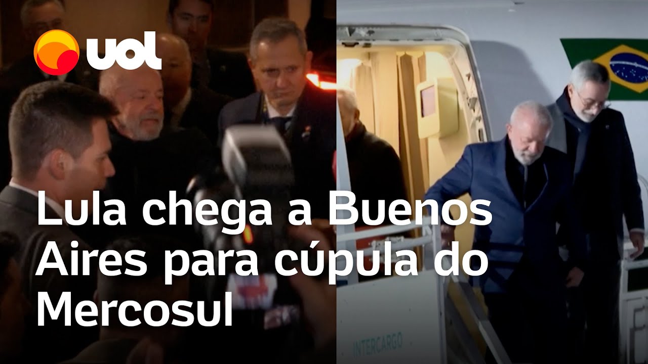 Lula chega a Buenos Aires para cúpula do Mercosul e é recebido por apoiadores na Argentina