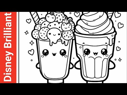 Delicious Frozen Kawaii Milkshakes! ❄️🧁 Cute Coloring Fun with Elsa & Anna l Disney Brilliant