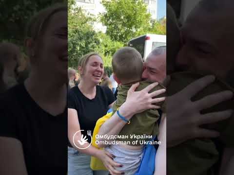 Ukrainian prisoner of war reunites with son