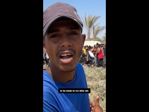 Palestinians condemn humiliation of chasing after airdropped aid