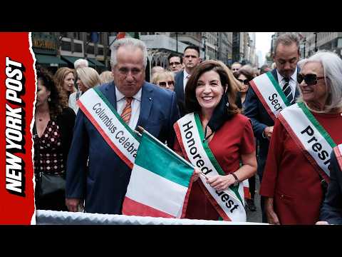 Kathy Hochul Hit With BOOS, Scattered Cheers at NYC Columbus Day Parade