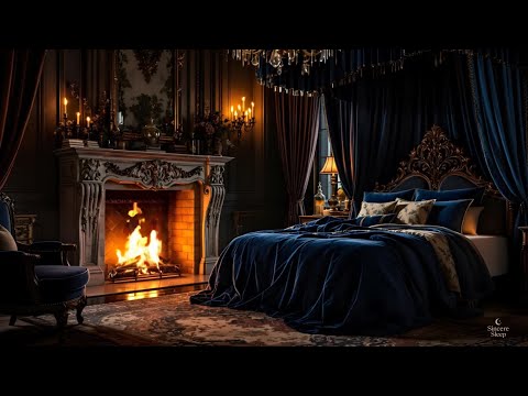 Velvet Storm Nights | Fireplace Sounds for Comfort, Calm & Sleep | October Thunderstorm at Roswell