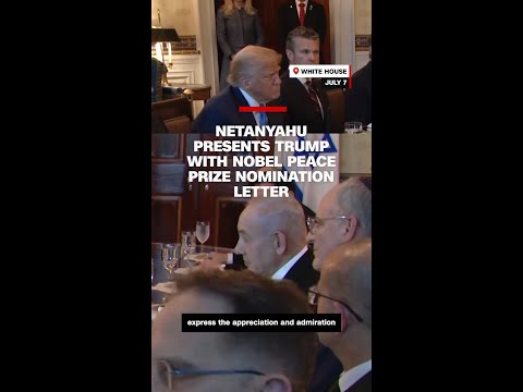 Netenyahu presents Trump with Noble Peace Prize nomination letter