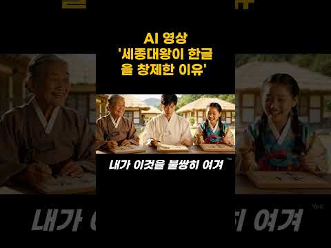세종대왕이 한글을 창제한 이유 (by VEO3) #veo3