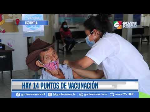 Poca afluencia de adultos mayores de 70 años en primer día de vacunación en Escuintla