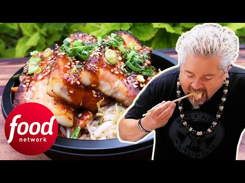 Guy SURPRISED By Hawaiian Food Truck Serving High-End Pork Belly Dish! | Diners Drive-Ins & Dives