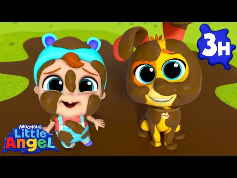 No No Bath Time Song 🛁 | 3 Hours Little Angel Color Songs & Nursery Rhymes | Learn Colors & Shapes
