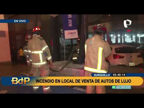 Surquillo: explosión de un mini cooper causa incendio en local de autos de lujo
