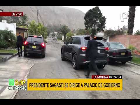 La Molina: Presidente Sagasti se dirige rumbo a Palacio de Gobierno