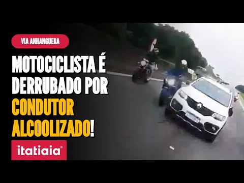 MOTORISTA ALCOOLIZADO DERRUBA MOTOCICLISTA E CAUSA GRAVE ACIDENTE NA VIA ANHANGUERA (SP)