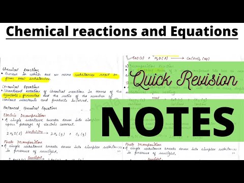 Chemical reactions and Equations|Handwritten NOTES🔥| Ch-1 Class 10th Science