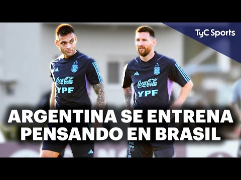 EL ENTRENAMIENTO DE LA SELECCIÓN ARGENTINA  MESSI ESTÁ OK, ¿DI MARÍA TITULAR? ¿LAUTARO O JULIÁN?