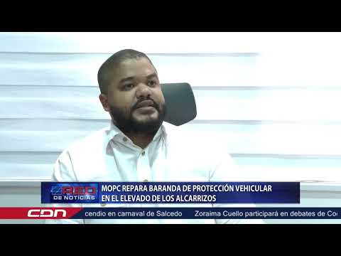 MOPC repara baranda de protección vehicular en el elevado de Los Alcarrizos