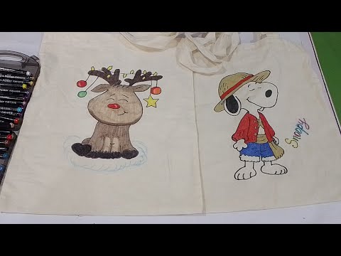 Bolsas decoradas con marcadores acrílicos. Idea de emprendimiento