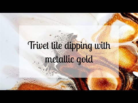 168 - Acrylic Dipping - Brown and Gold Tile Dips