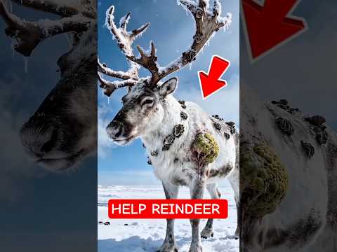 Rescue Reindeer : Save Reindeer from Deadly Fungus and Barnacles Removal #shorts #wildlife #reindeer