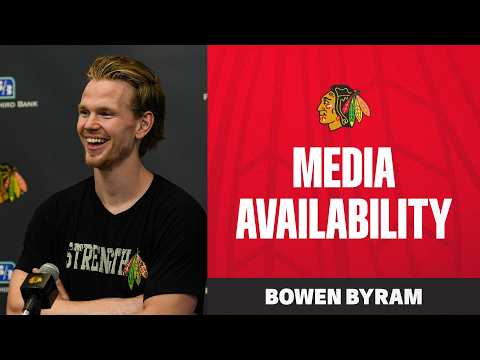 BOWEN BYRAM talks to media ahead of his EXTENSION | Chicago Blackhawks