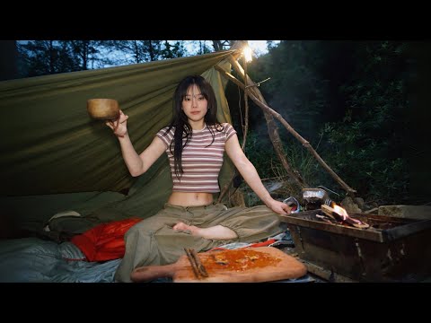 텐트없이 계곡에서 나홀로 생존하기 / 부쉬크래프트 /솔로캠핑