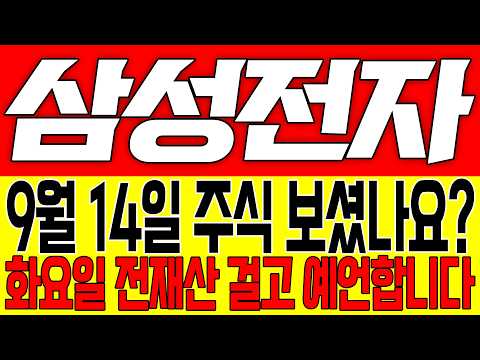 [삼성전자 주가전망] 9월 14일 주식 보셨나요!! 화요일 전재산 걸고 예언합니다!!