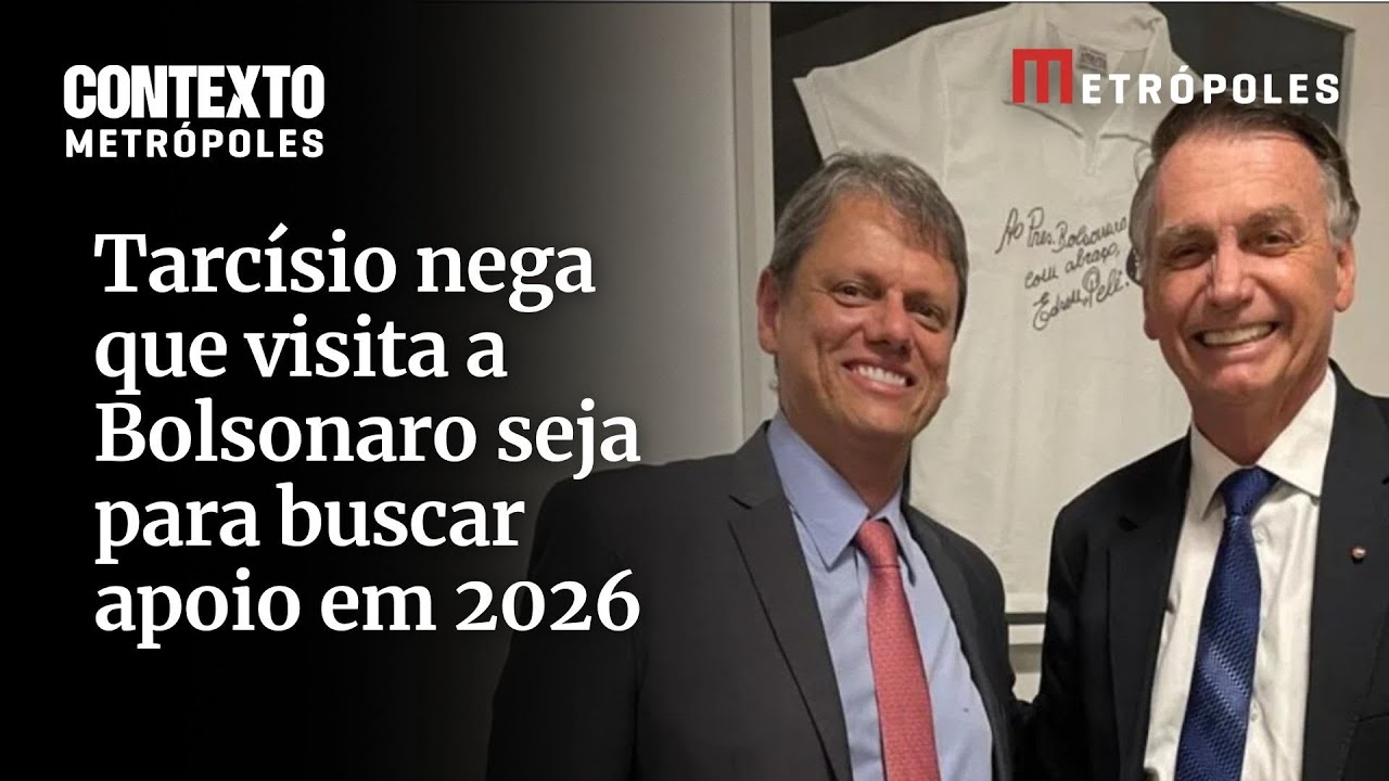 Tarcísio nega que visita a Bolsonaro tenha motivos políticos Prestar solidariedade a um amigo