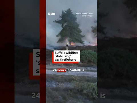 Suffolk wildfires ‘stabilising’, say firefighters. #UKNews #Wildfire #BBCNews
