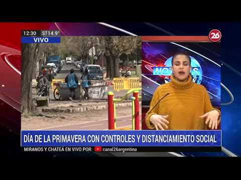 Canal 26 - Día de la Primavera con controles y distanciamiento social en Buenos Aires