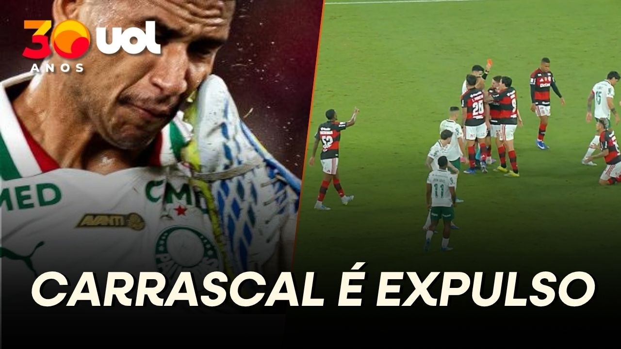 FLAMENGO X PALMEIRAS: CARRASCAL É EXPULSO APÓS LANCE COM MURILO